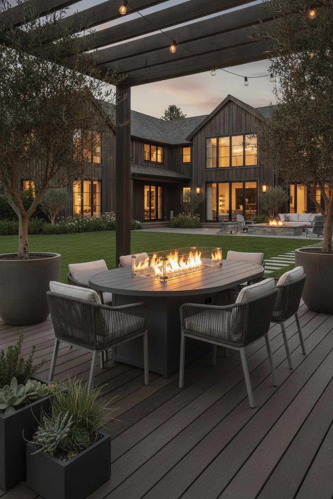 fire table with dining surface