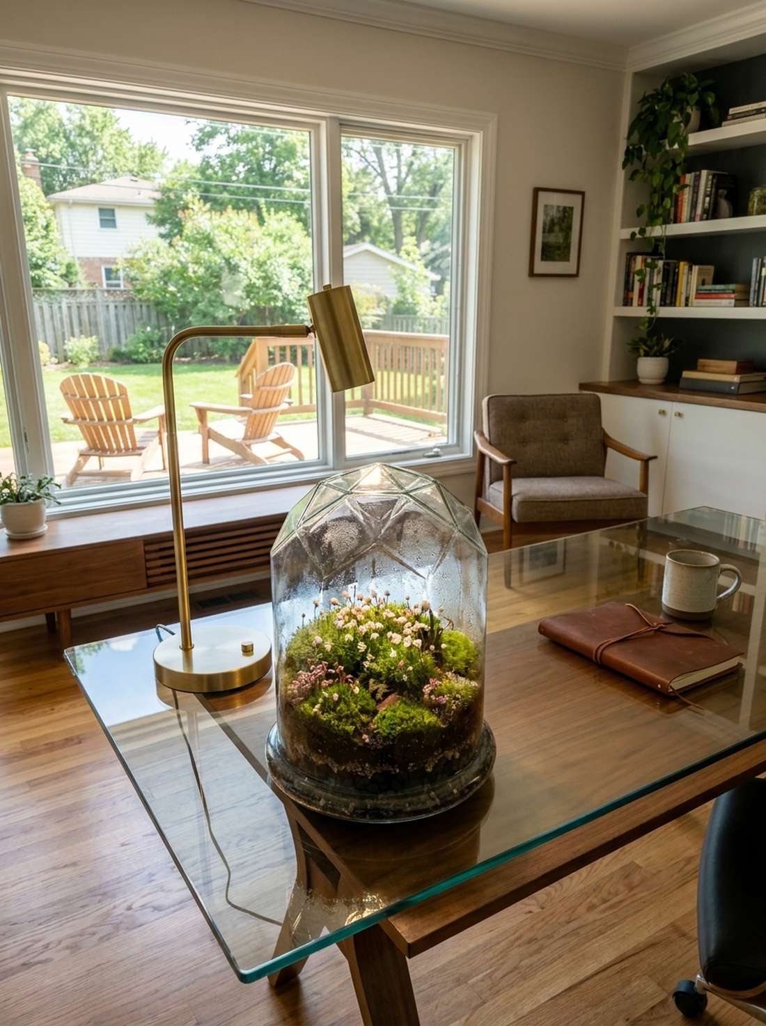 flowering moss terrarium accent