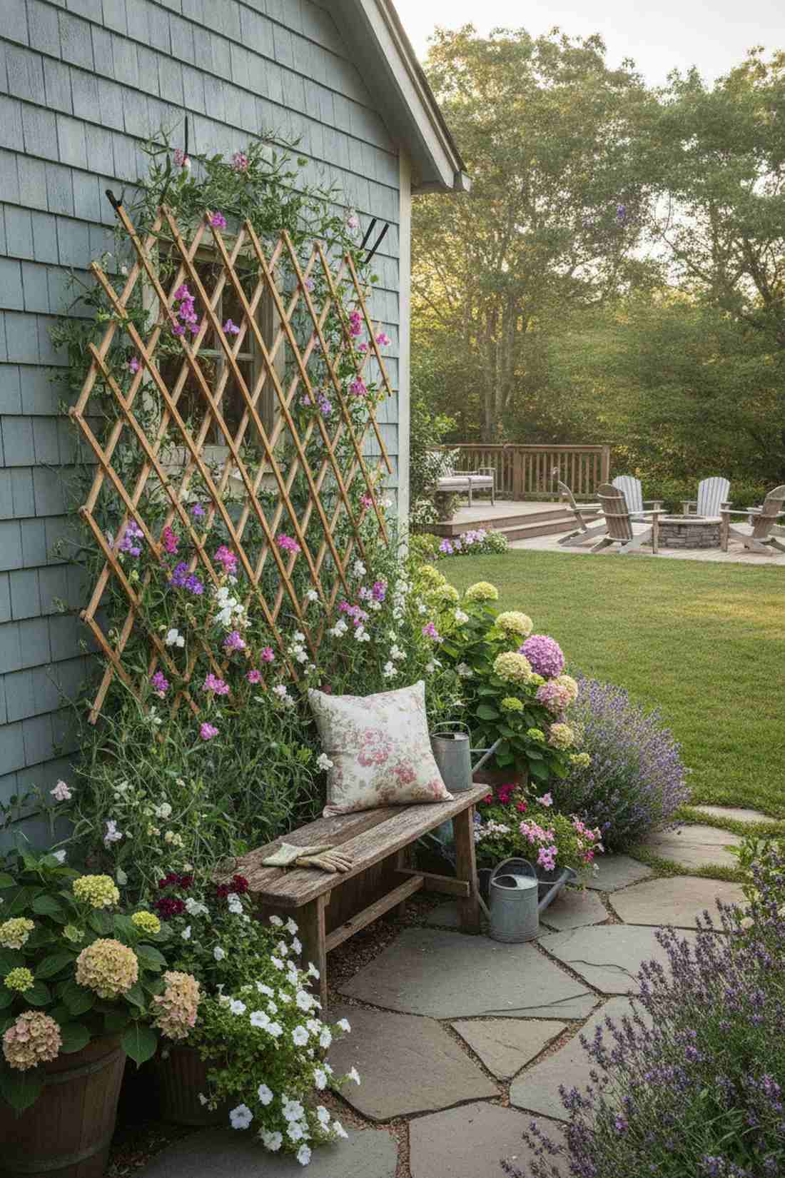 folding fan trellis