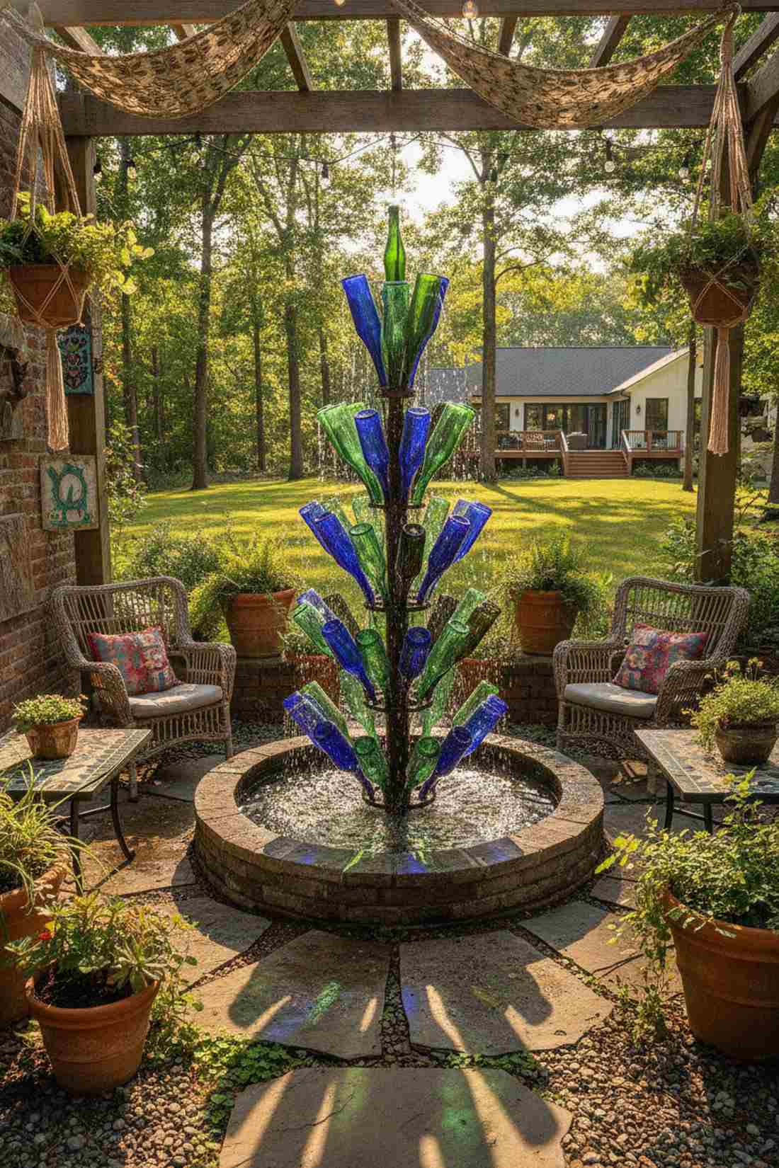 glass bottle cascade