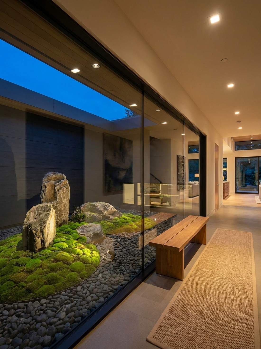 glass wall framed compositions