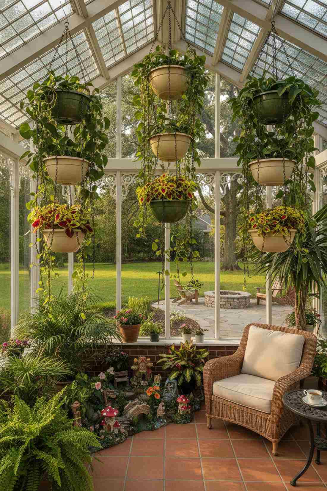 hanging planters with chains