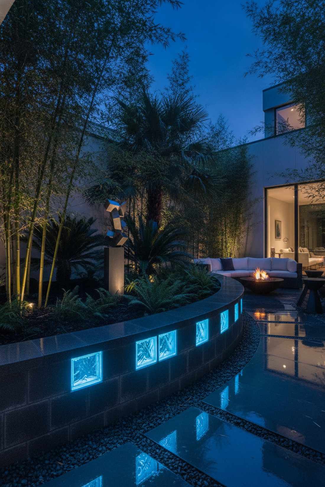 illuminated glass block accent