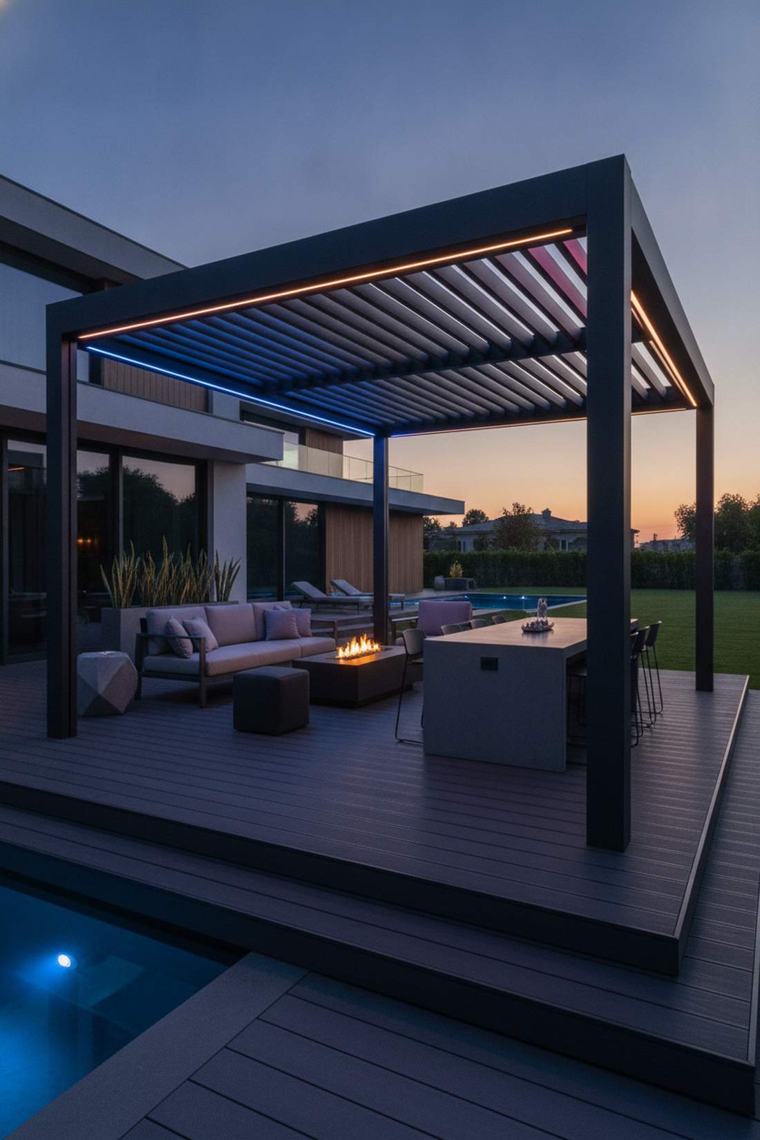 led pergola louvers