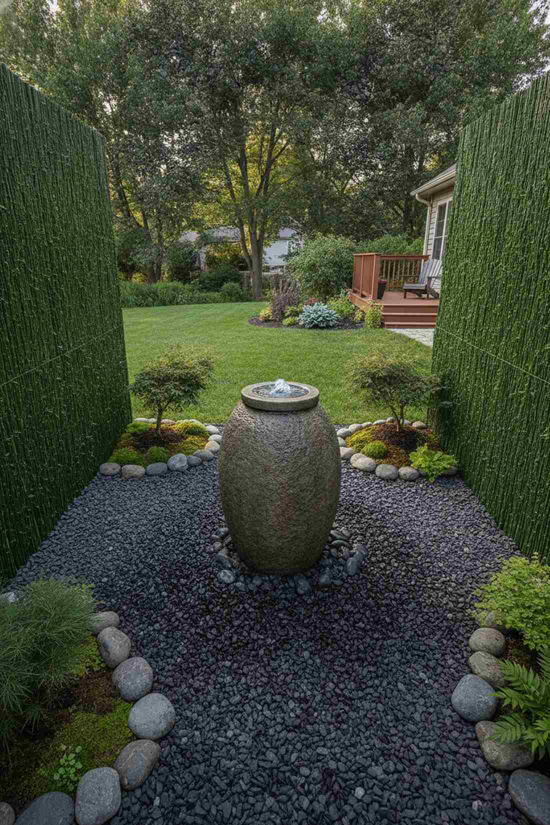 meditation garden with water feature