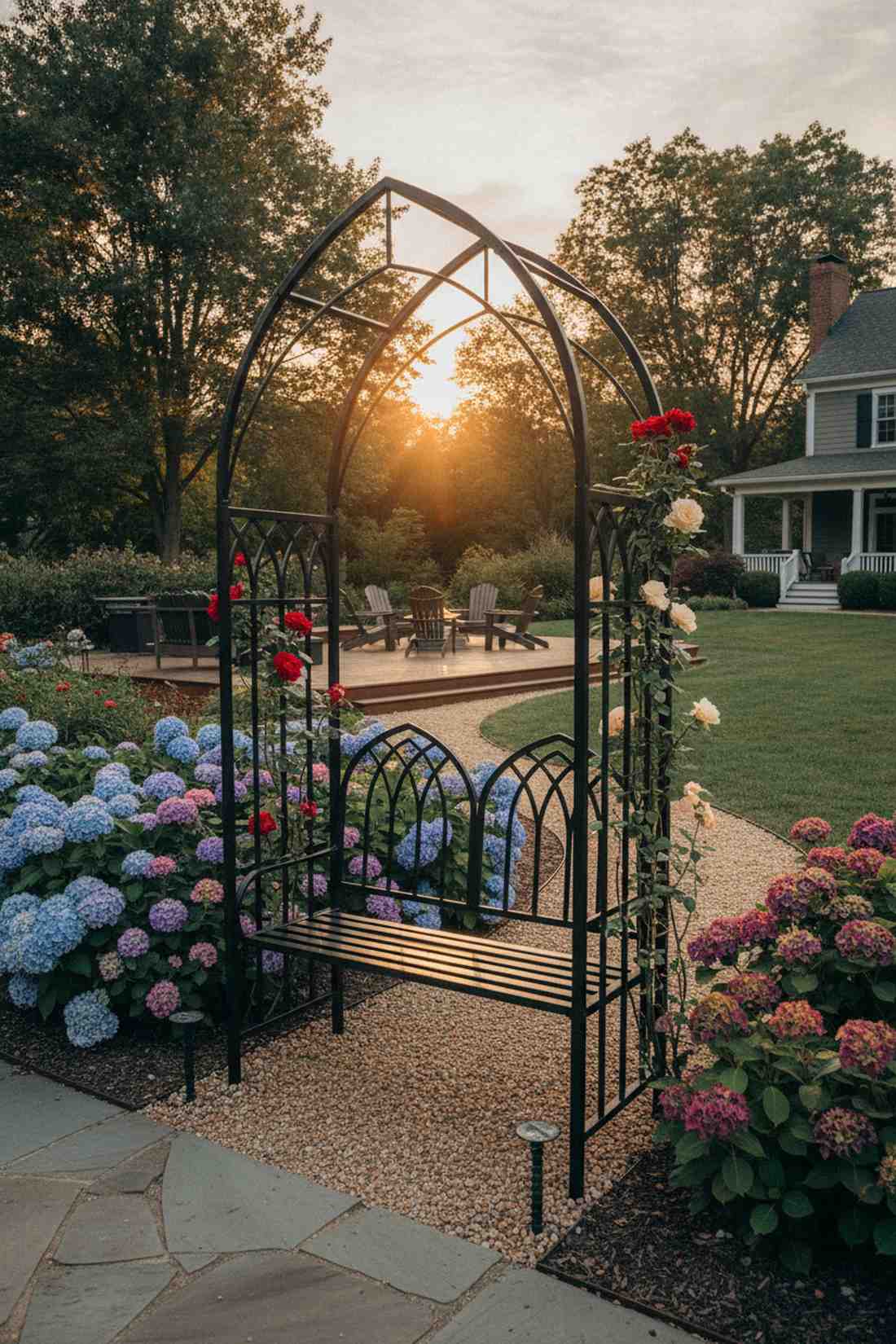 metal arch bench combo