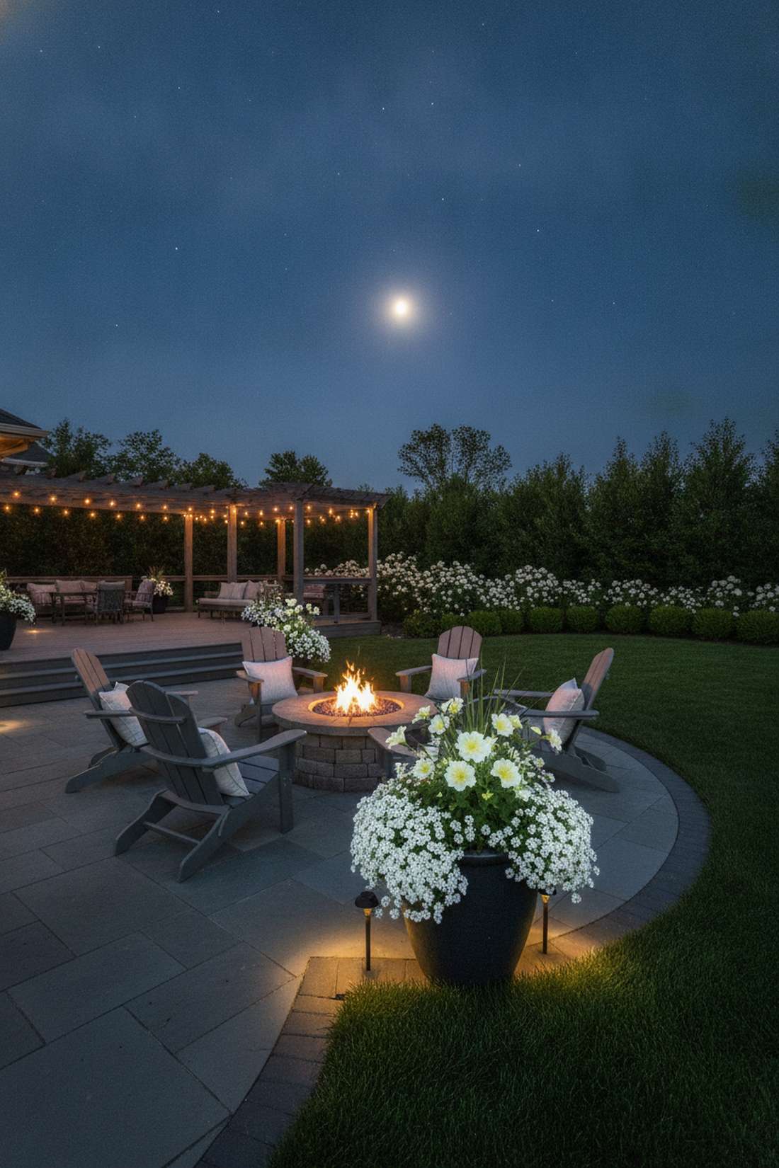 moonlight garden evening display