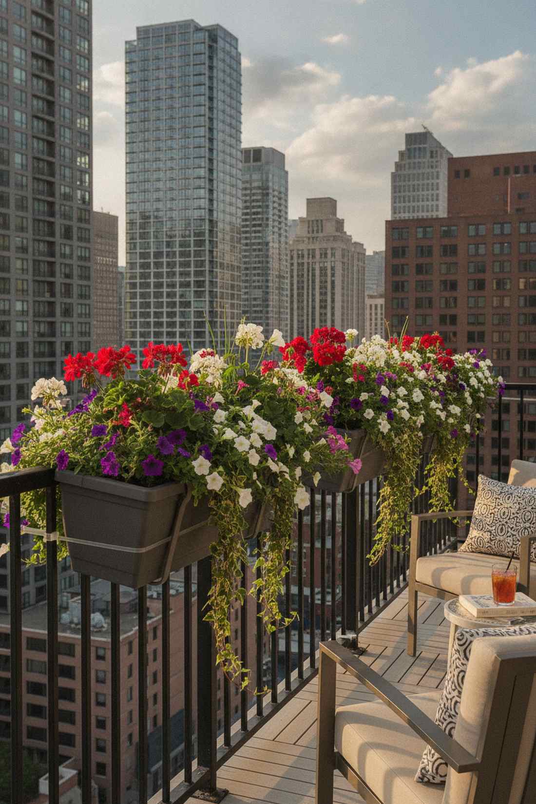 railing saddle planters