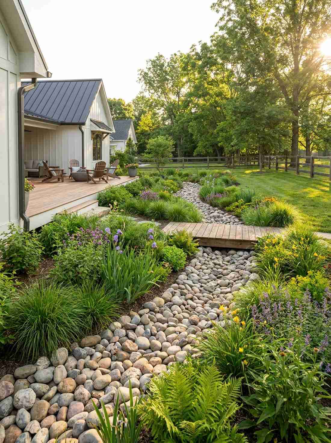 rain garden swale path