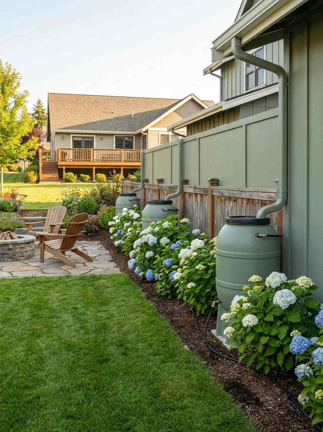 rainwater collection green fence