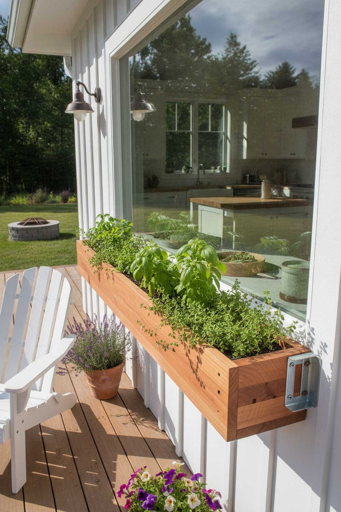 redwood herb planter