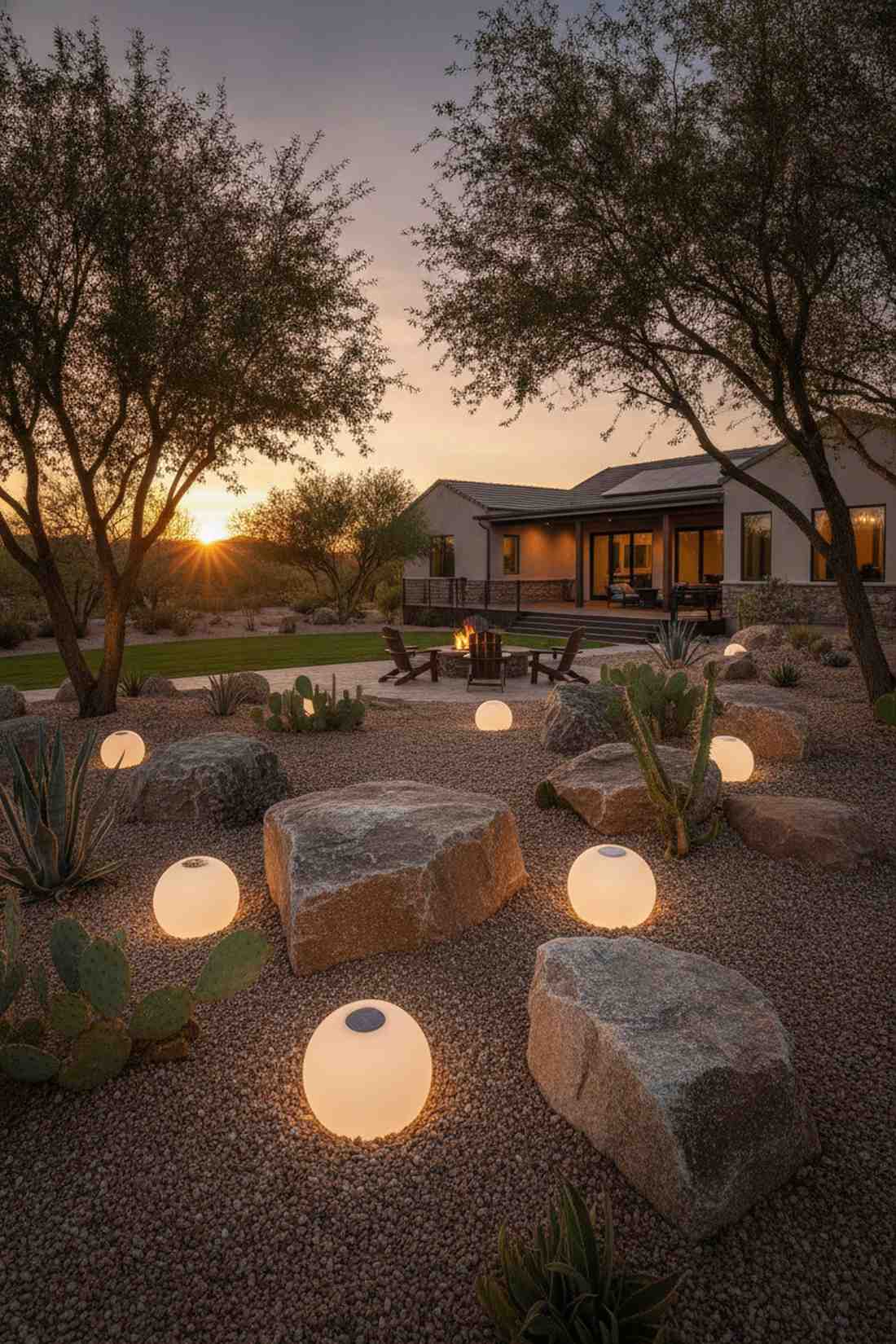 rock garden nestled spheres