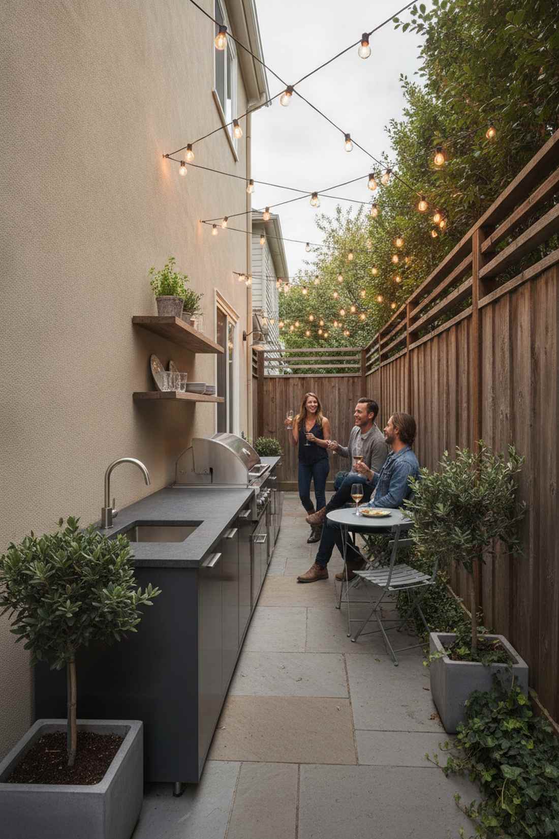 side yard galley kitchen
