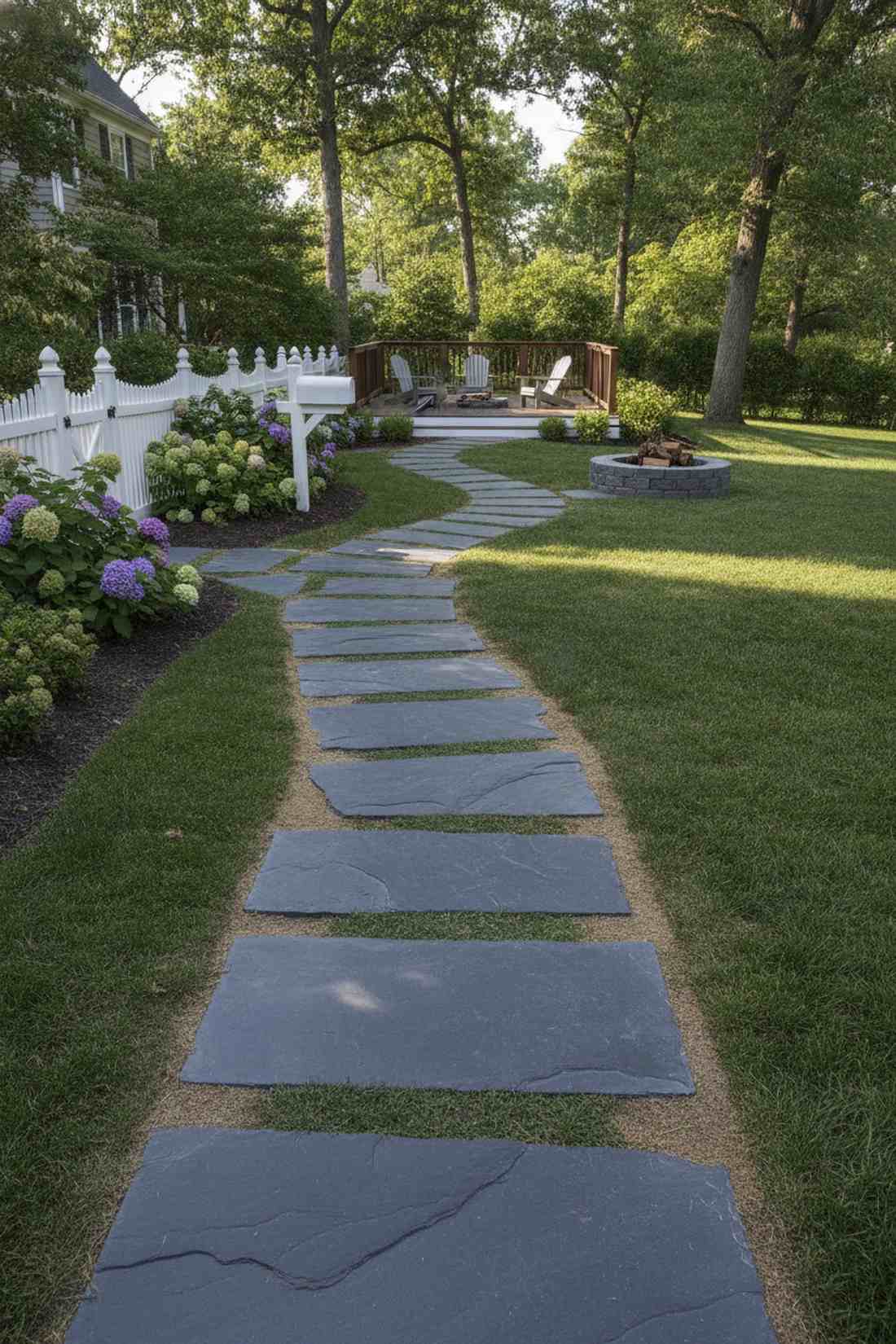 slate stepping stones with natural cleavage