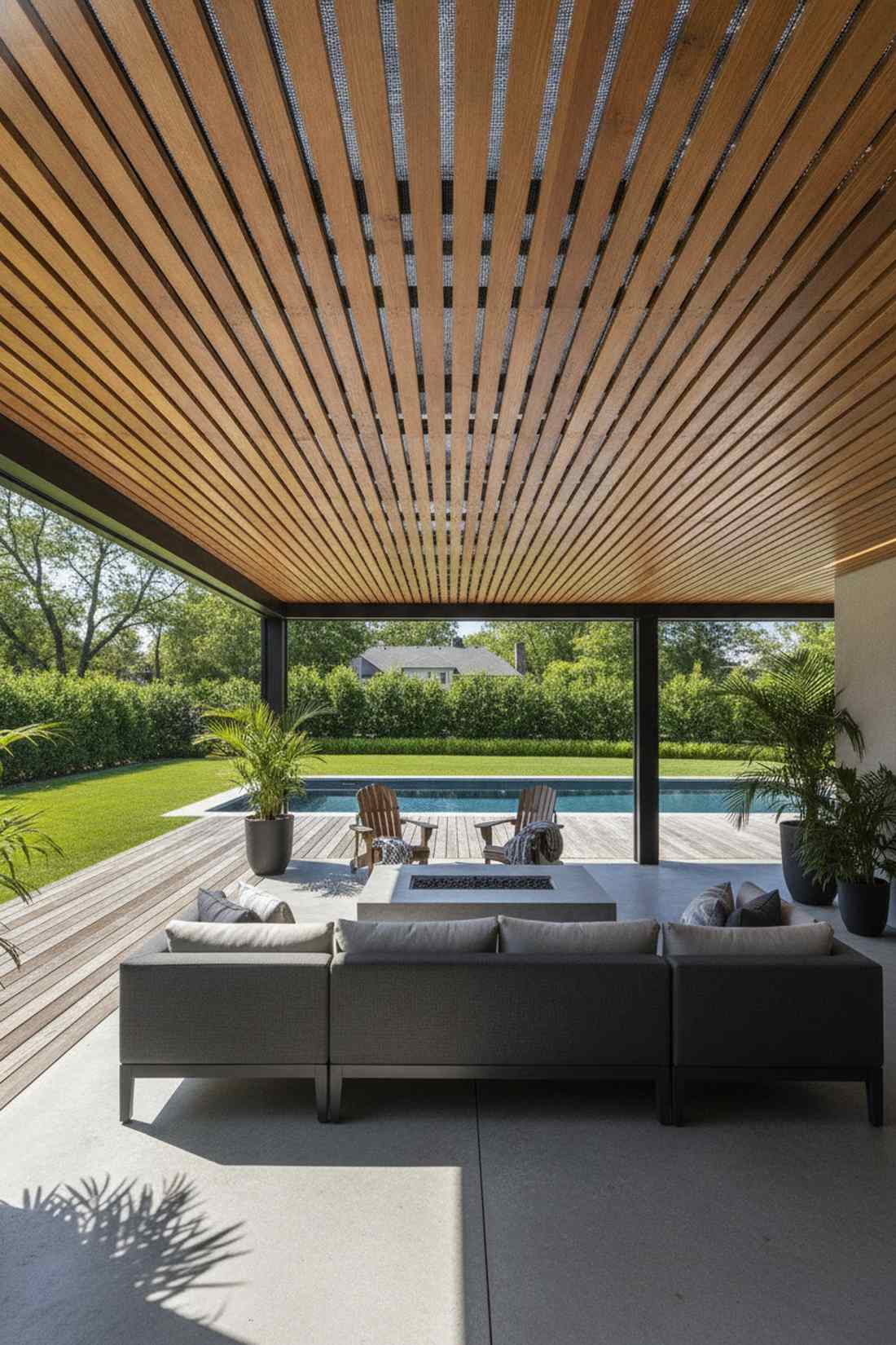 slatted wood with spacing