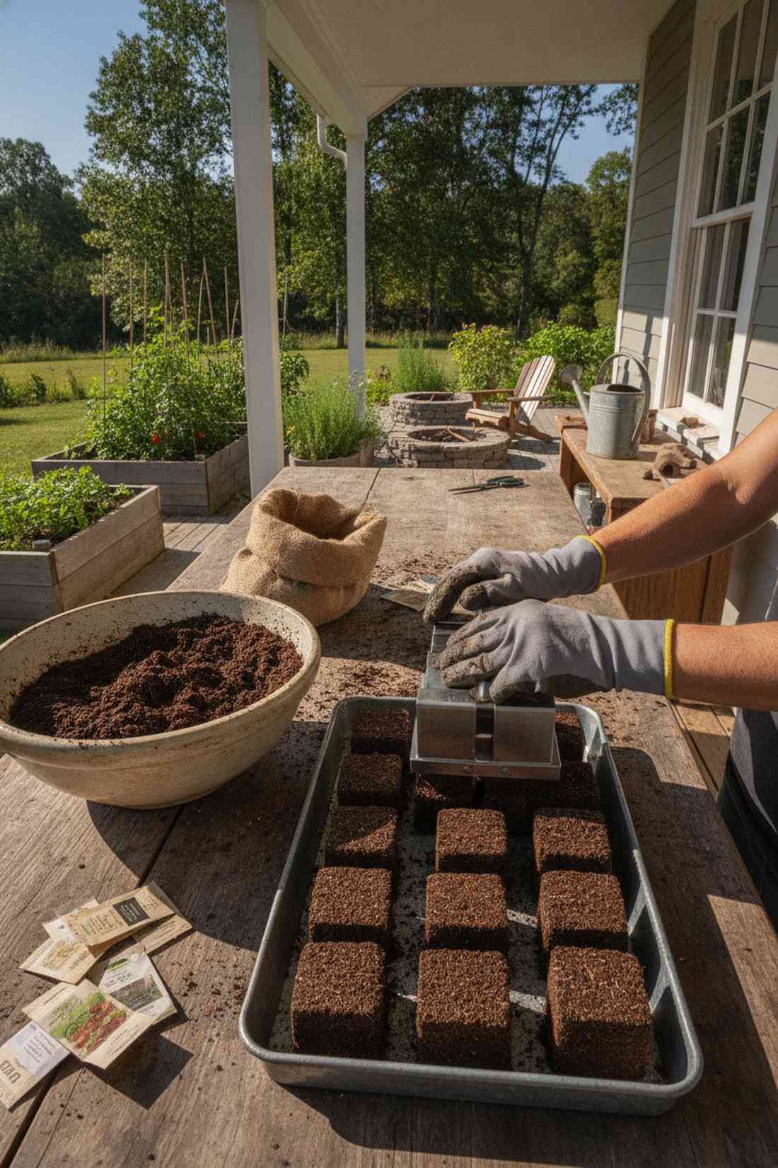 soil block maker kit with blocking mix