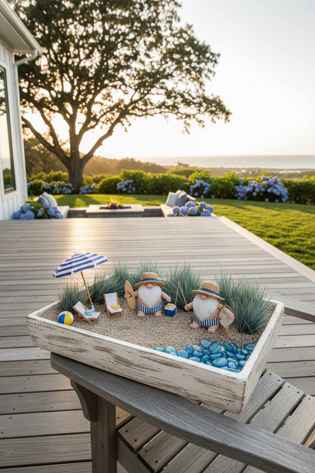 summer beach themed gnome planter