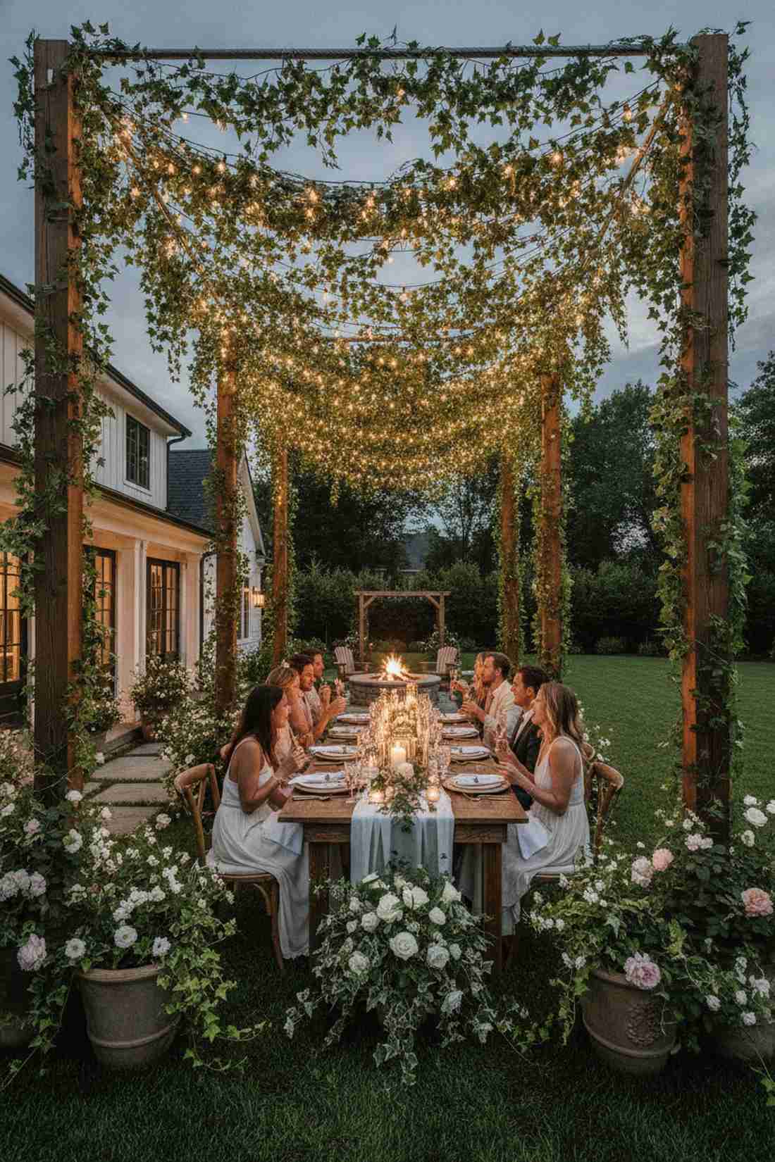 summer evening garden party drapes