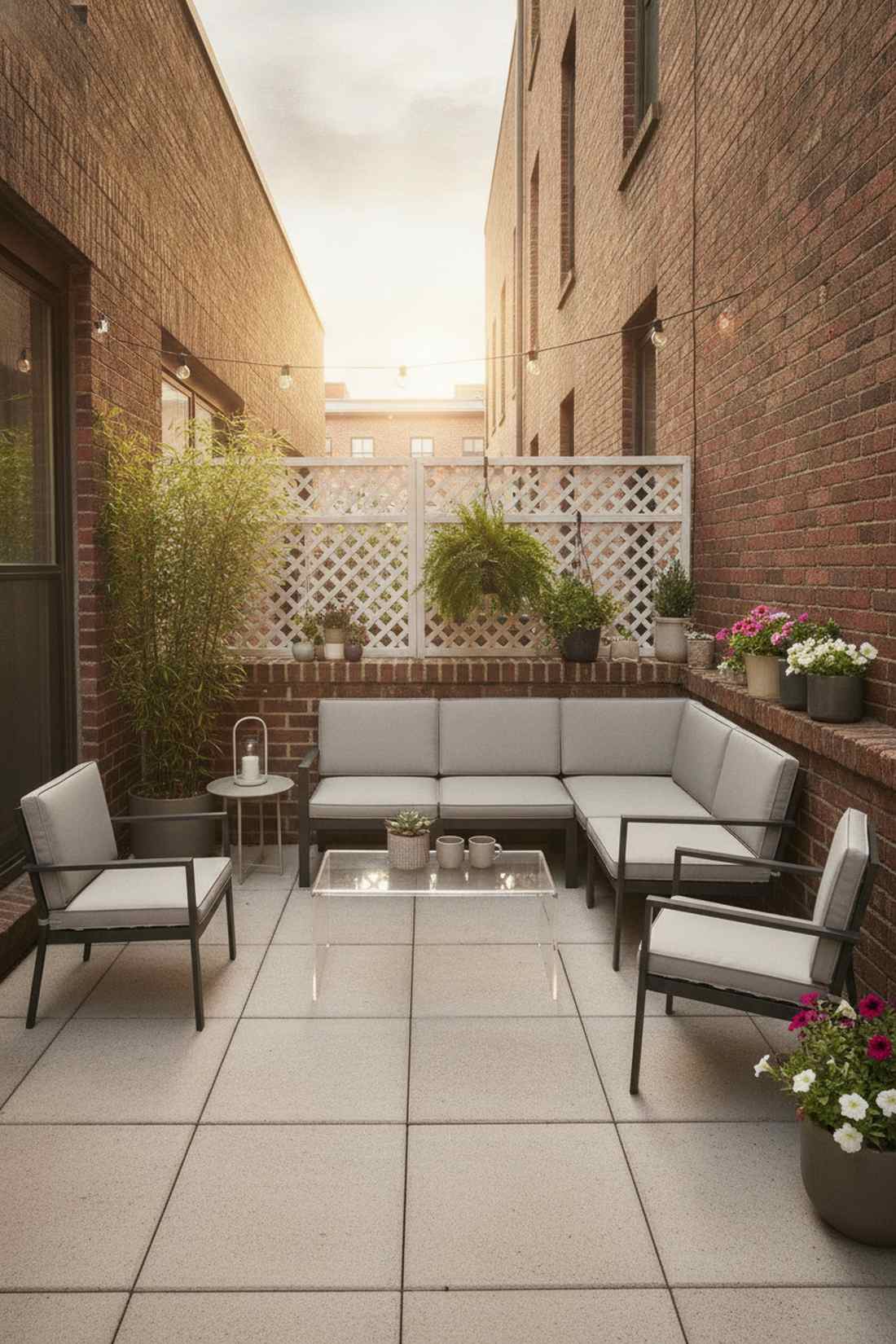 two piece loveseat sectional for small patios