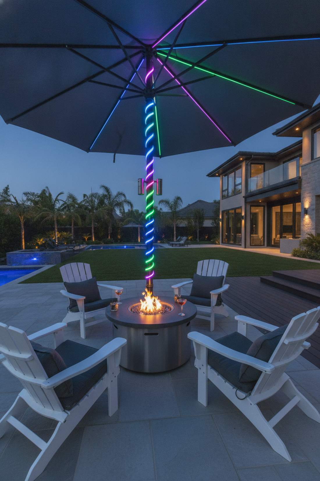 umbrella pole led strip lighting