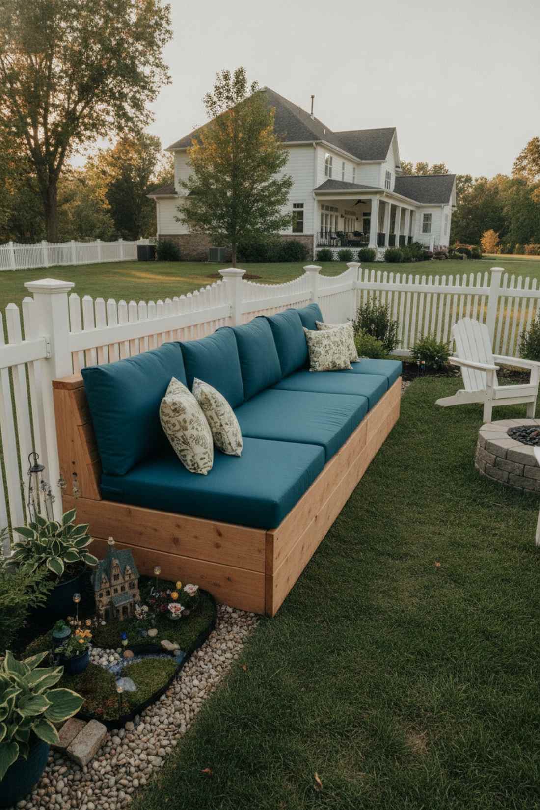 window seat against fence