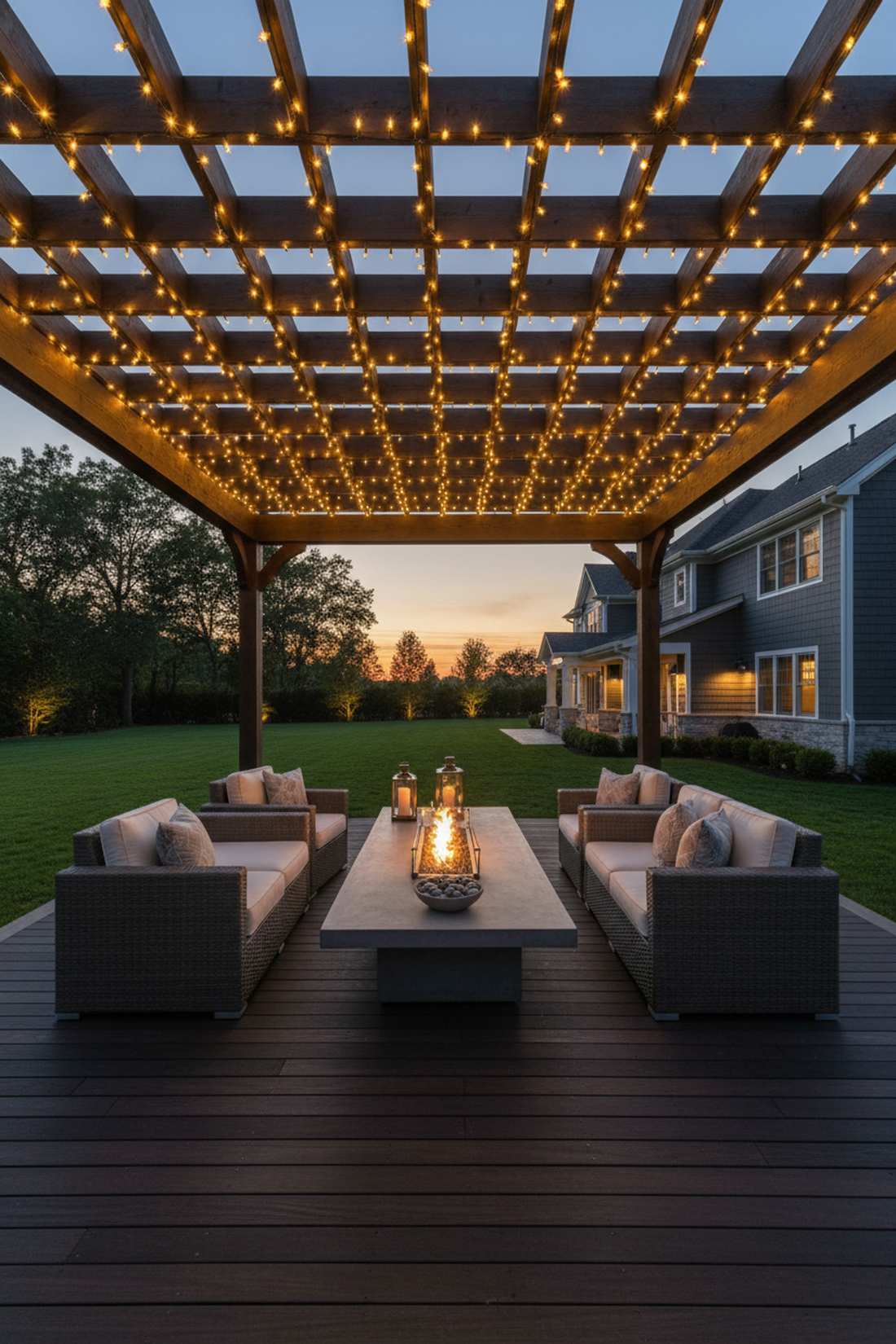 wrapped pergola beams