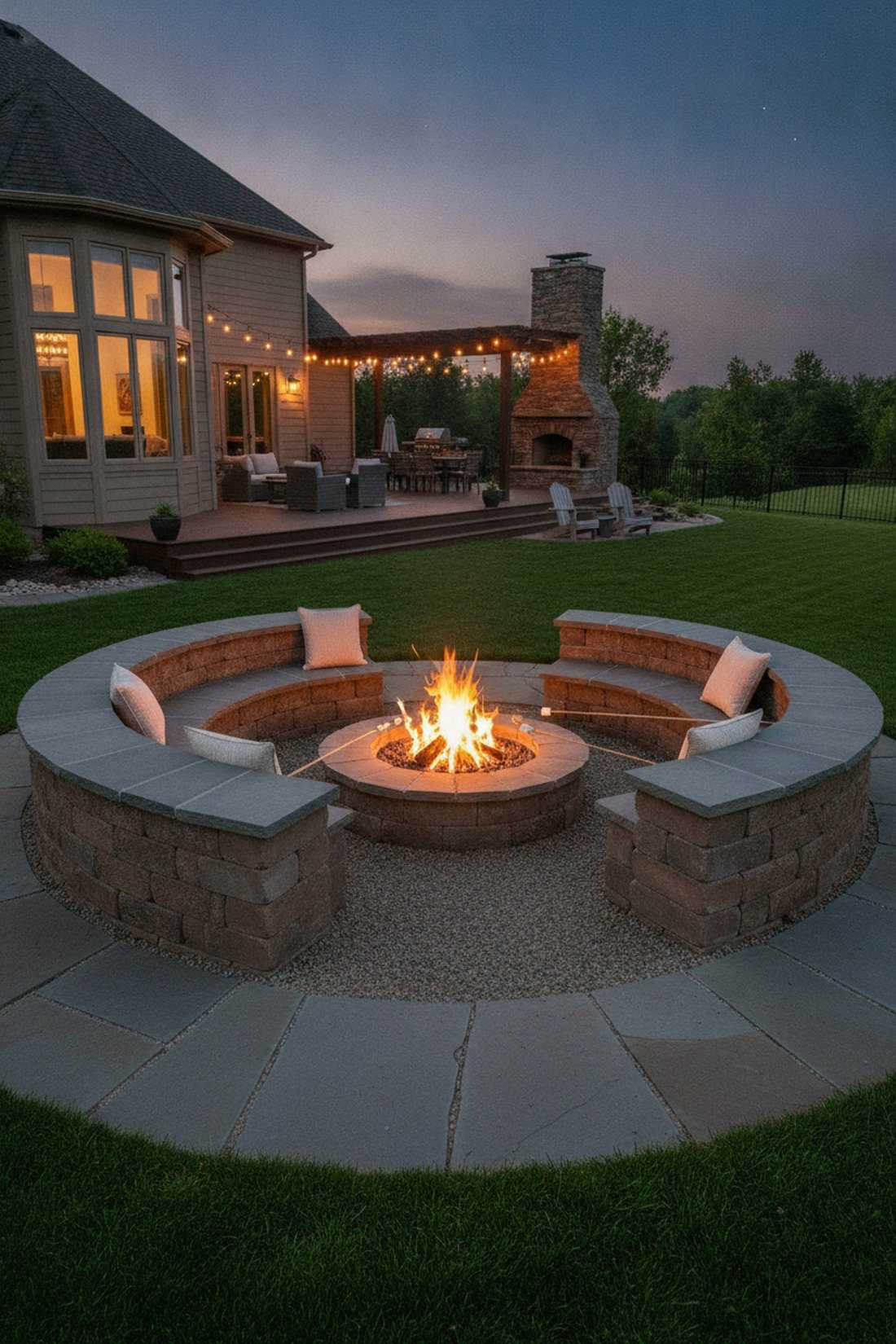 backless bench framing firepit