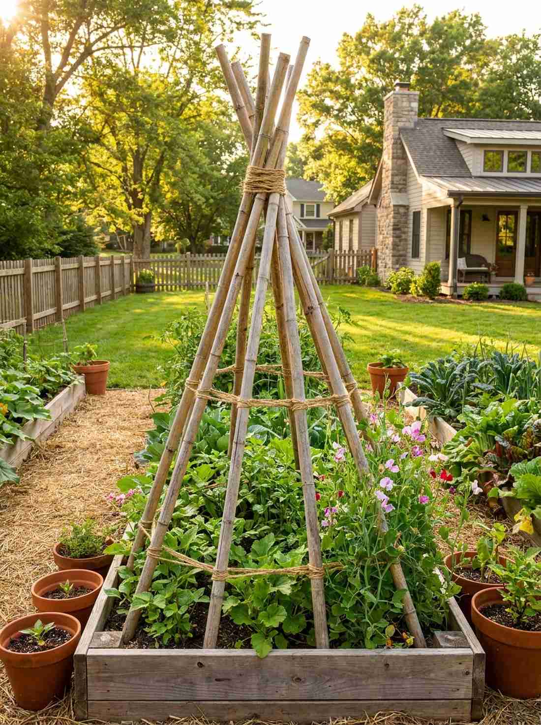 bamboo teepee structures
