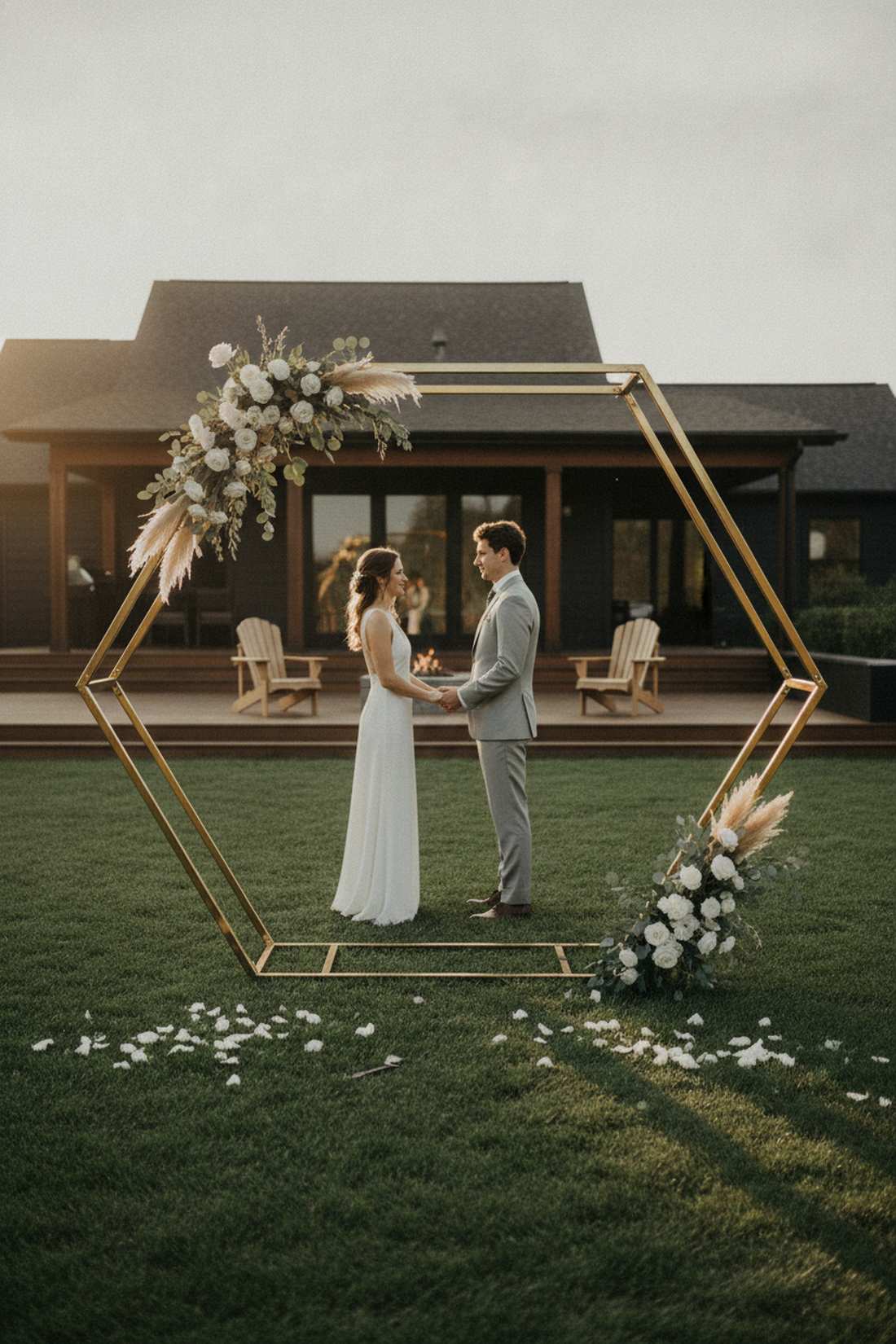 brass hexagon arch