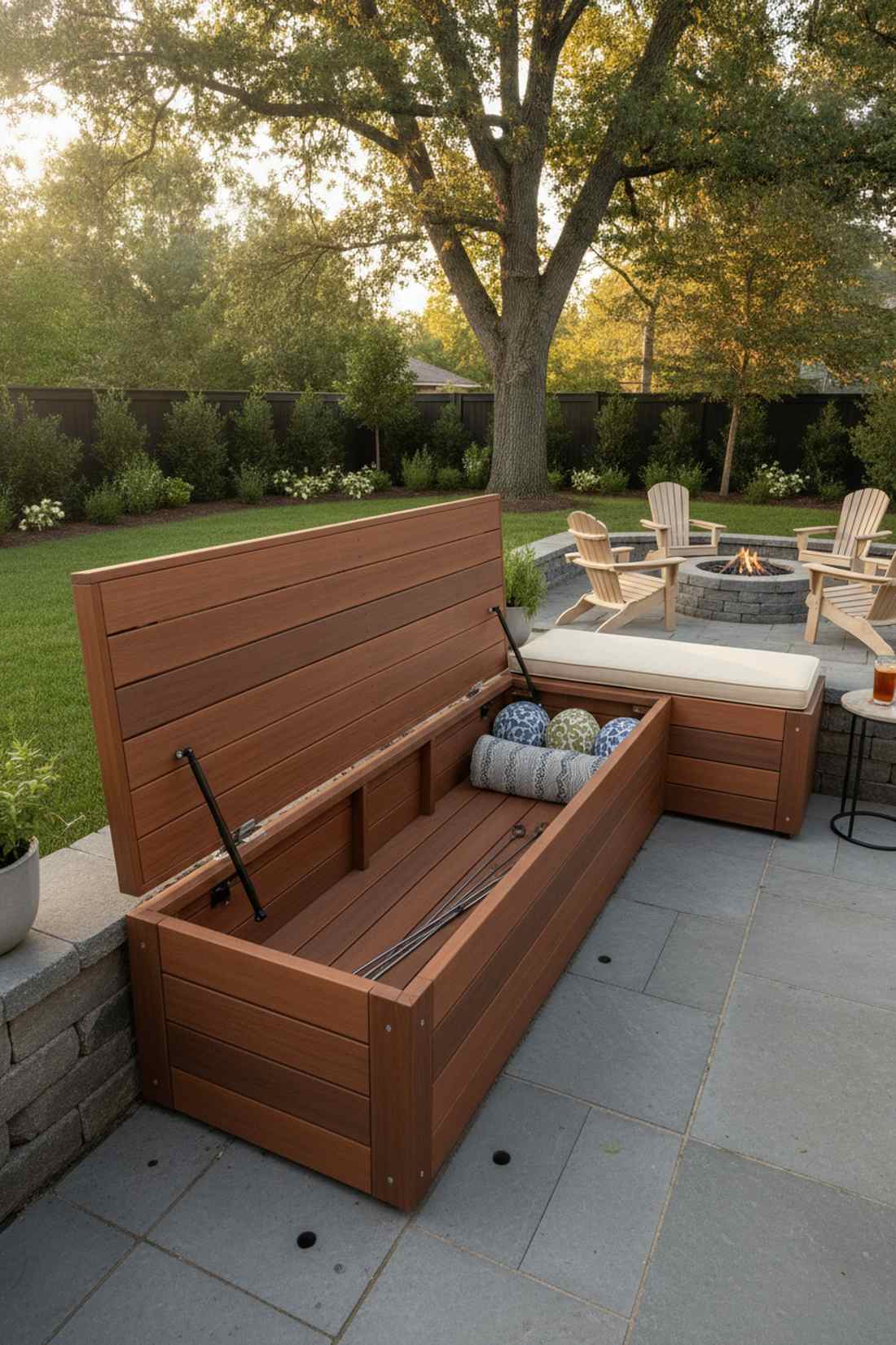 built in storage bench seating