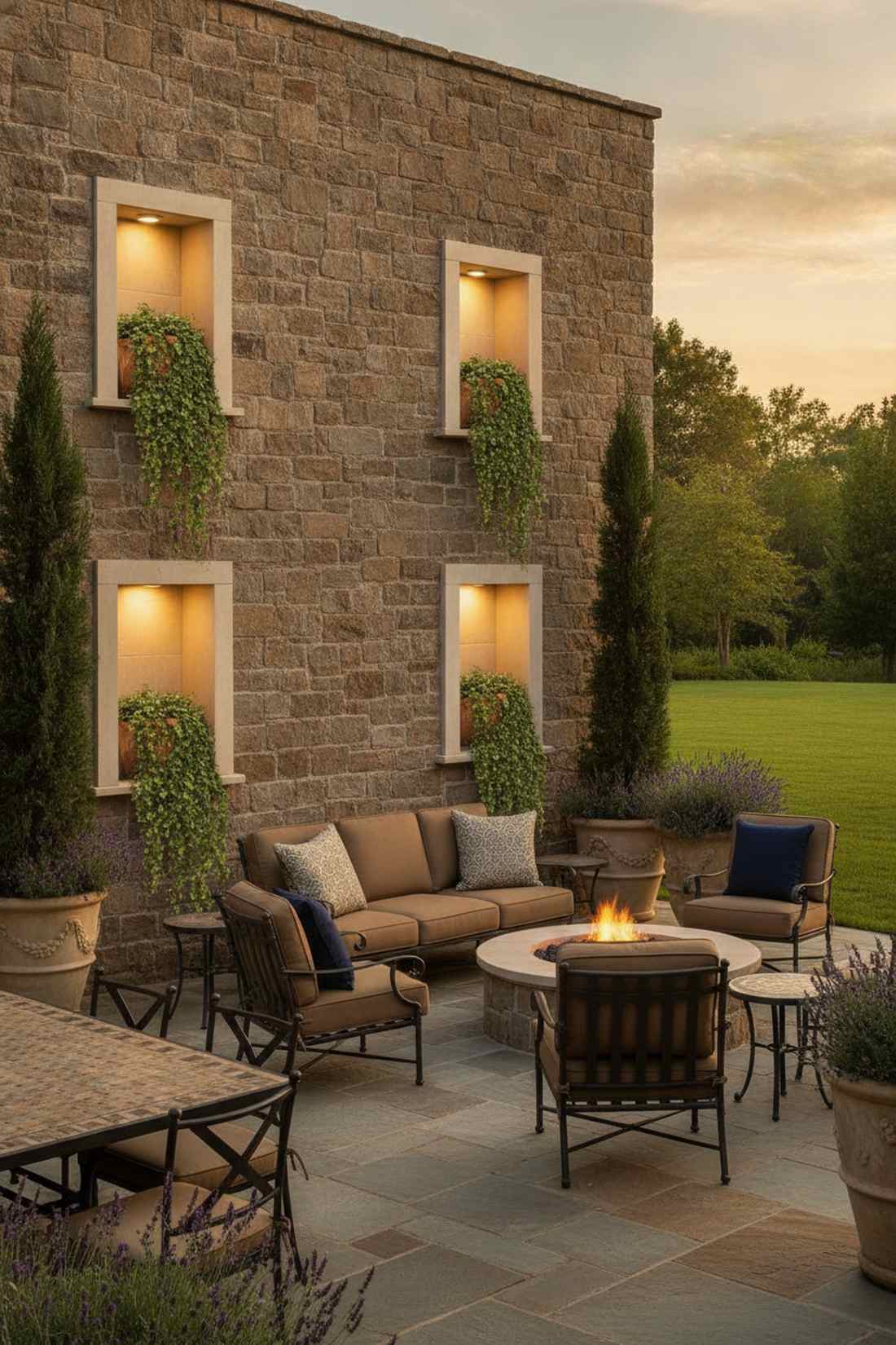 built in wall niche lighting