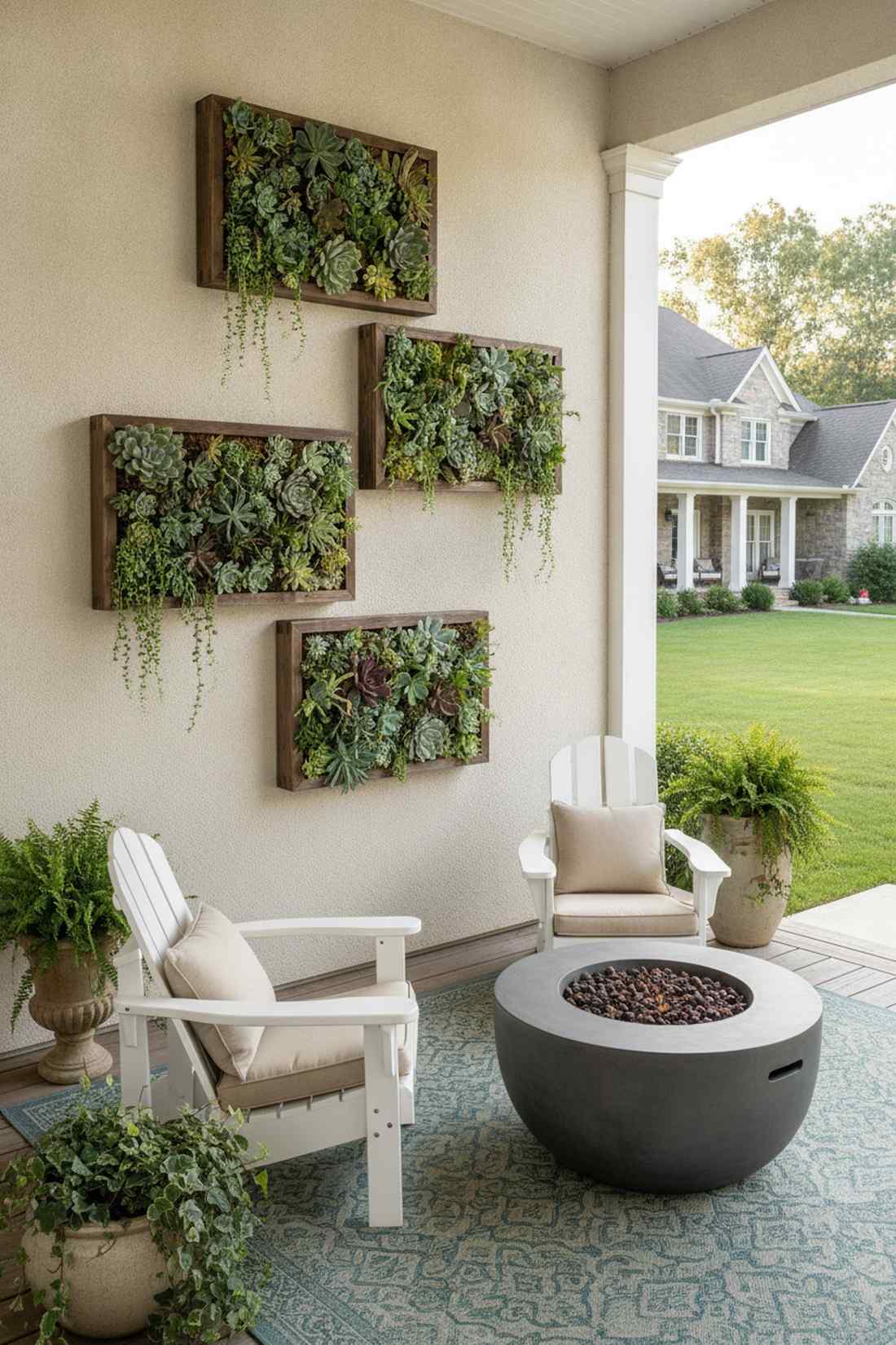 cascading vertical succulent frames