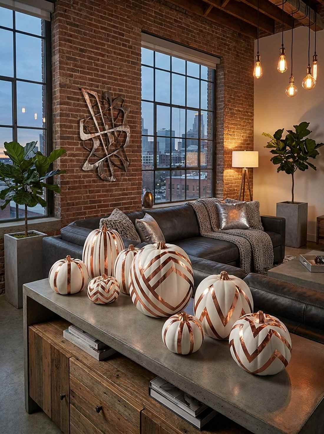 copper tape geometric pumpkins