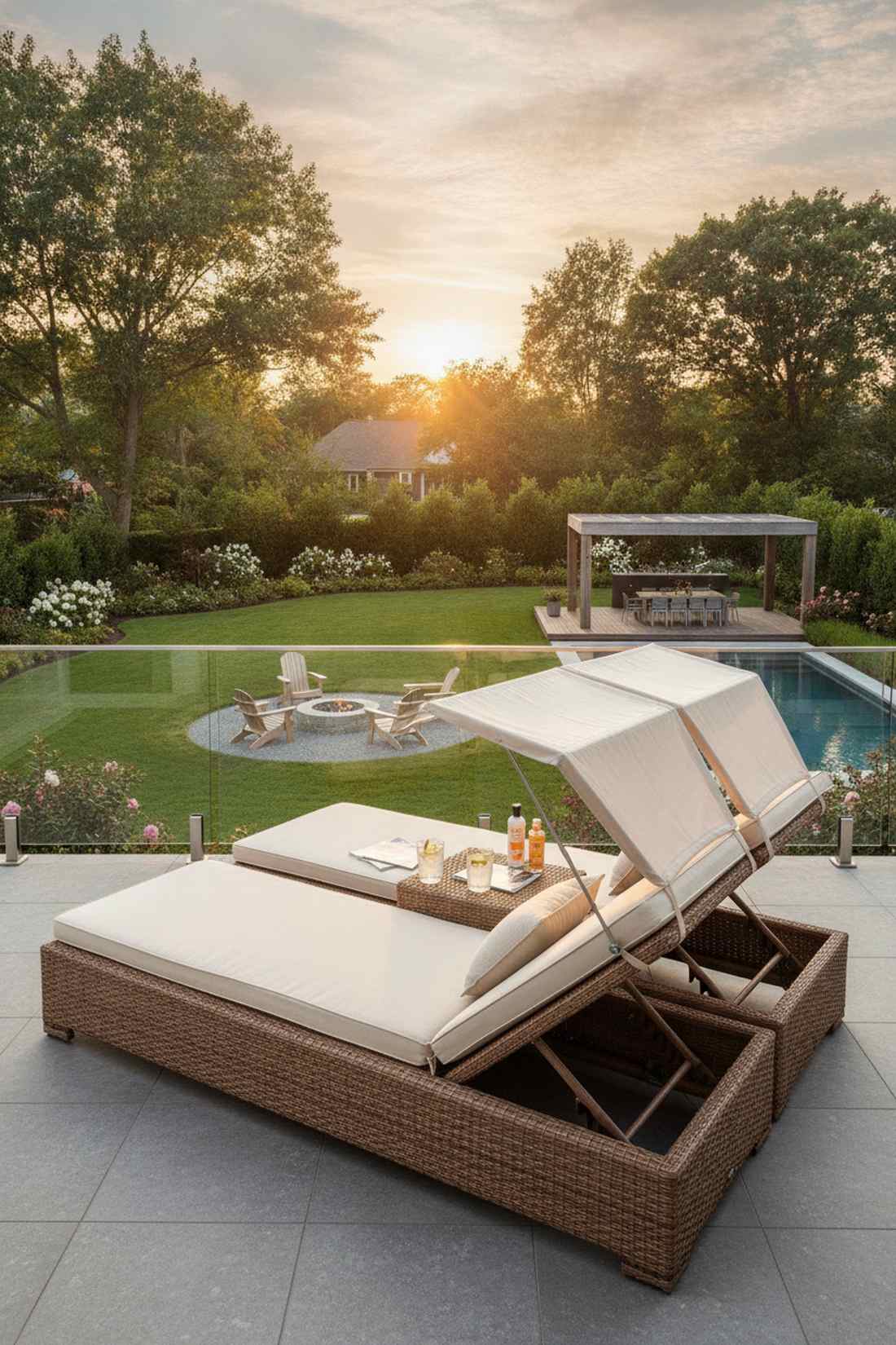 double chaise lounger for couples