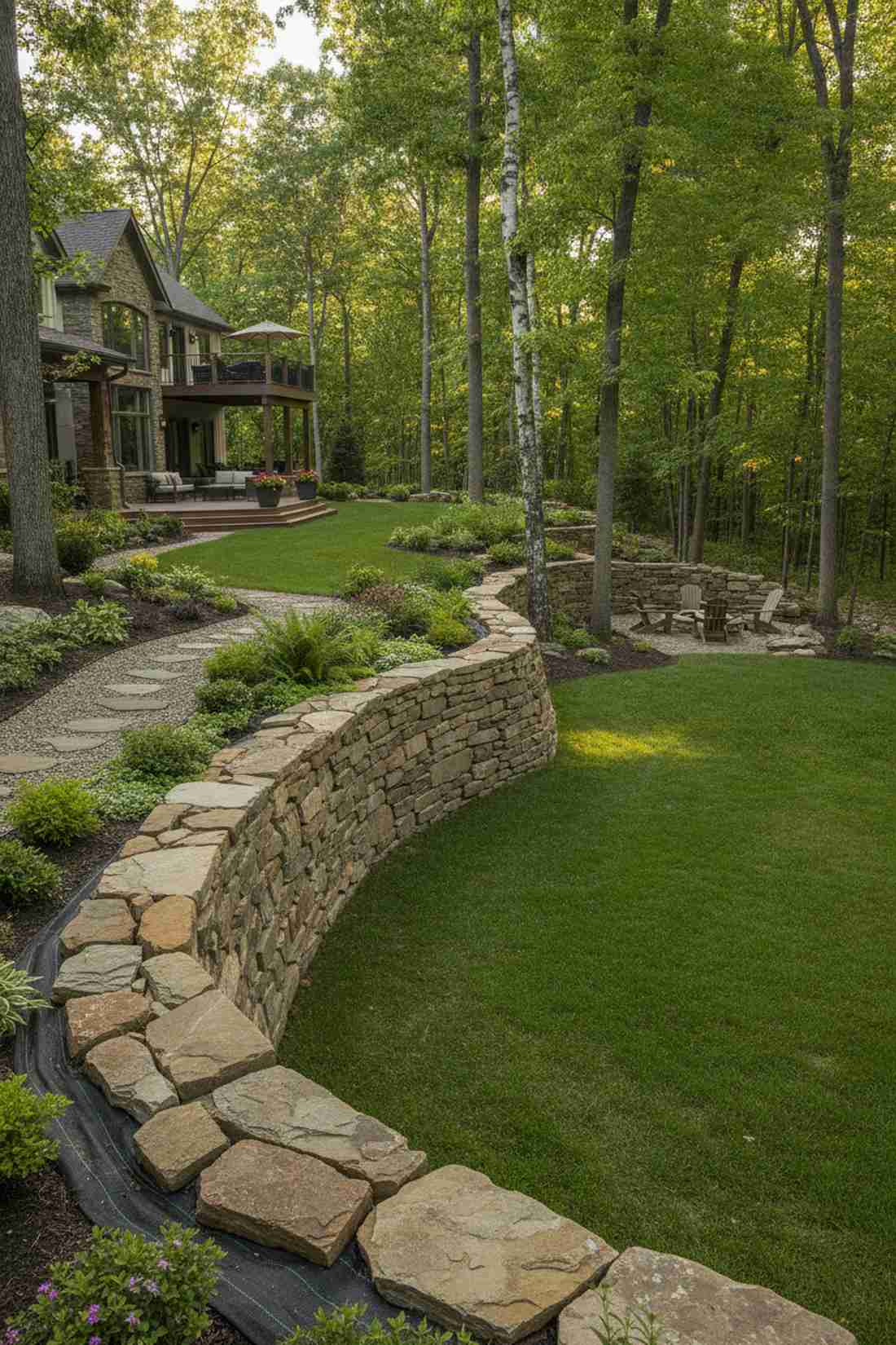 dry stacked stone wall