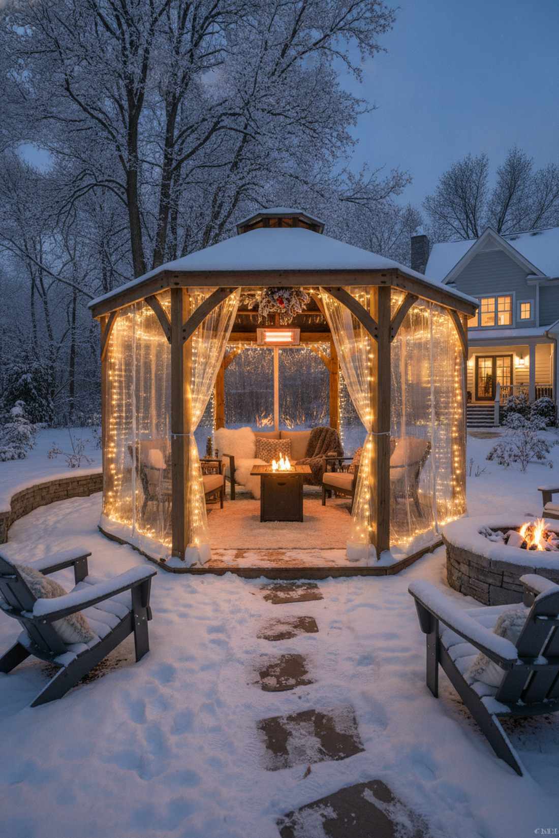 gazebo winter retreat