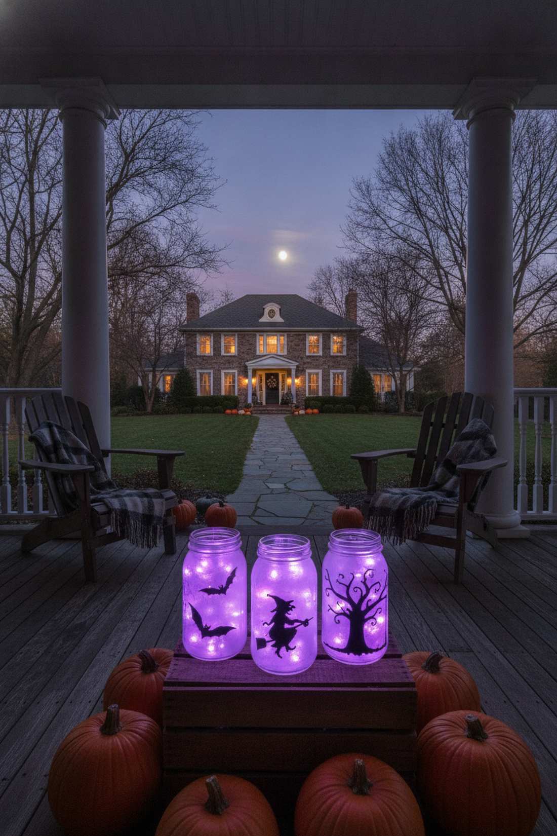 halloween spooky silhouette lanterns