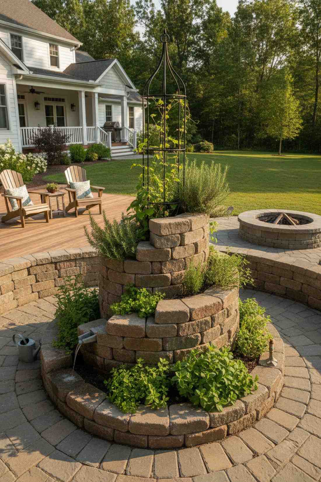 herb spiral with vertical elements