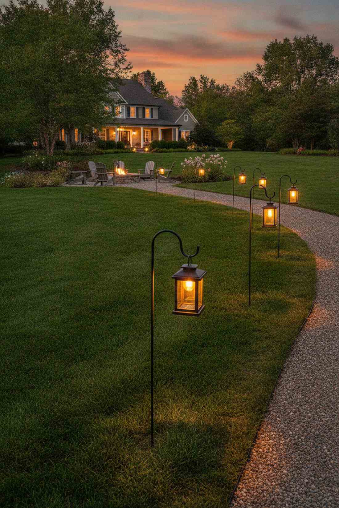 lantern string with shepherd hooks