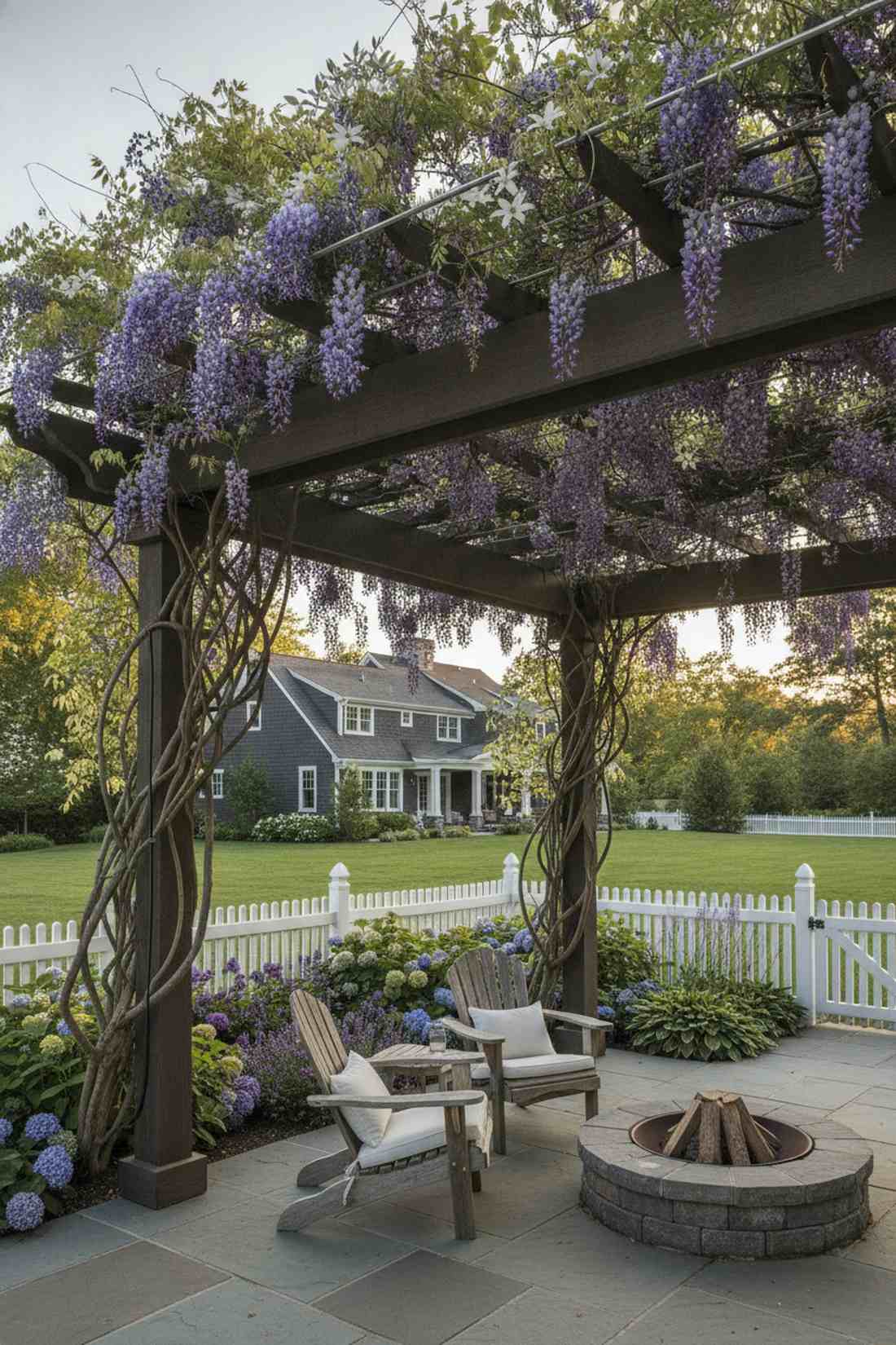 living roof pergola with climbing vines