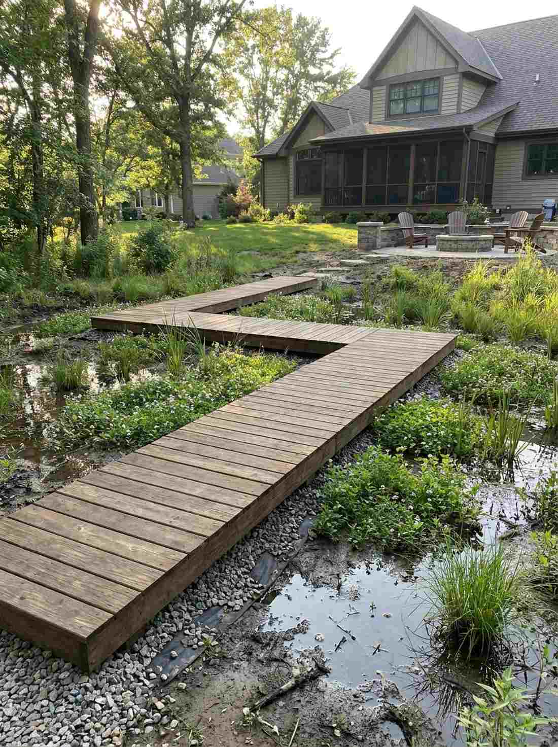 low profile marsh walkway