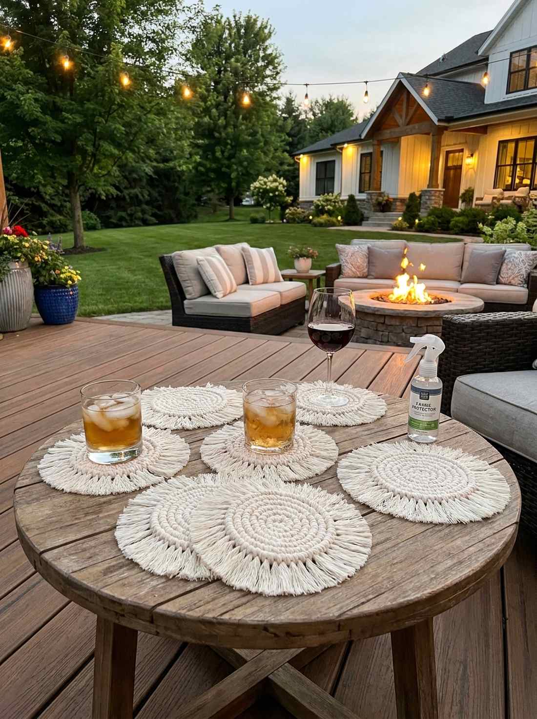 macrame coasters for cocktail tables