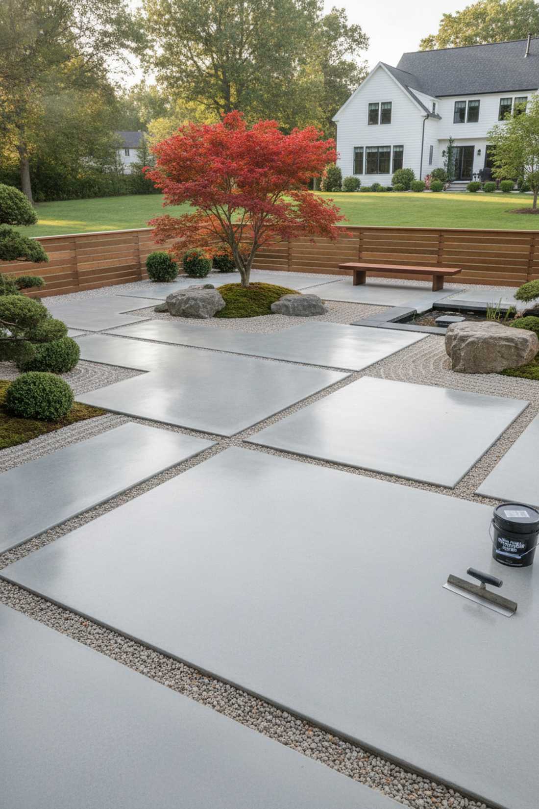 minimalist smooth concrete squares