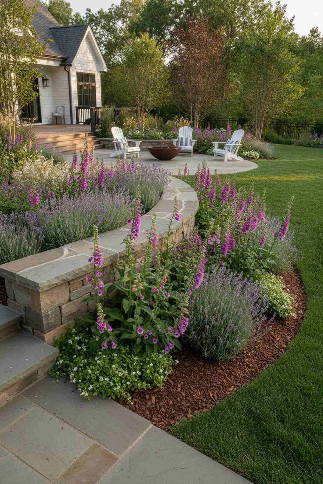 mixed border planting around edges