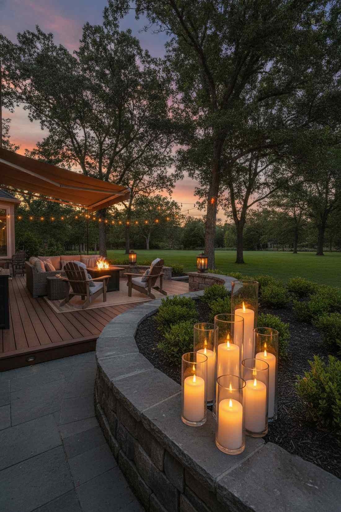 mixed height candle arrangement