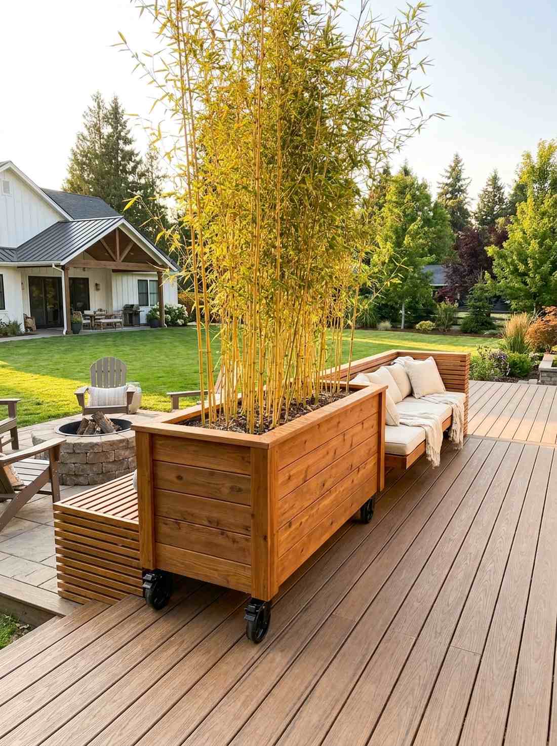 movable planter with seating