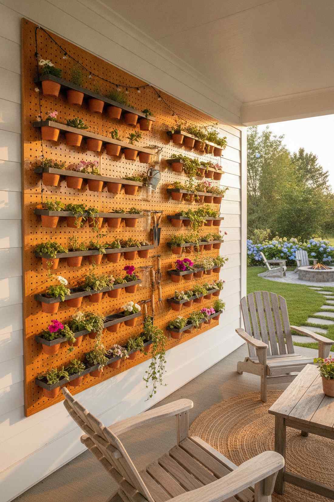 pegboard planter wall