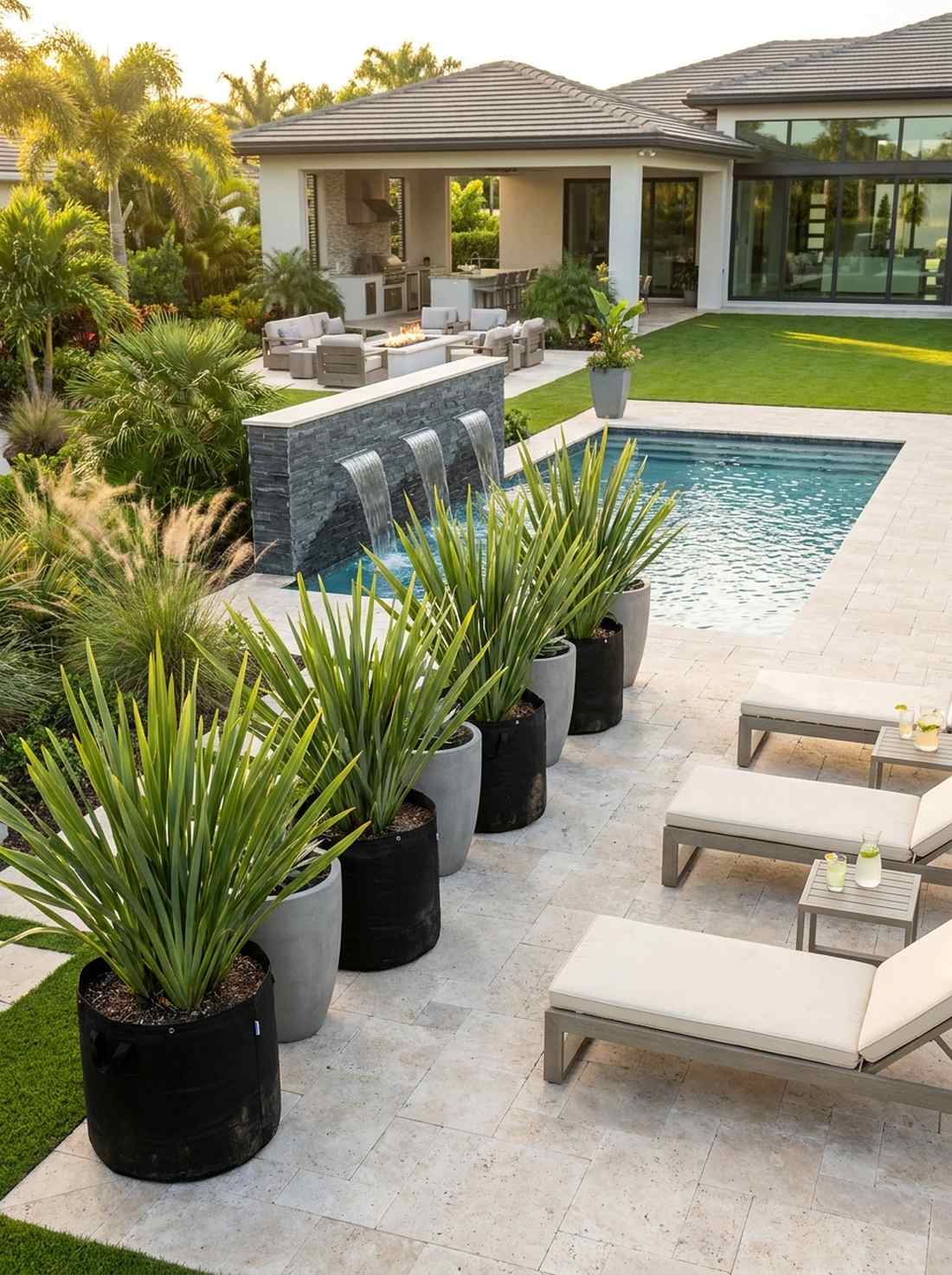 phormium tenax blade fountains