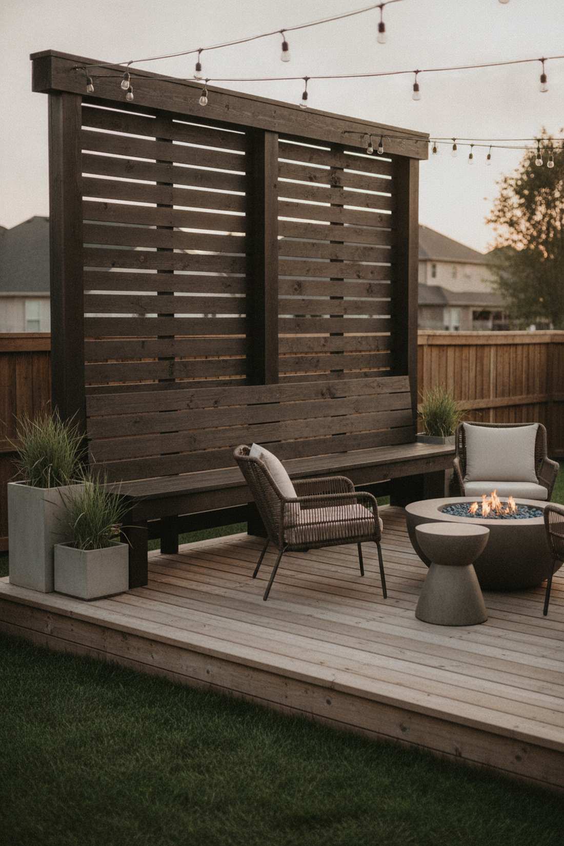 privacy screen bench wall