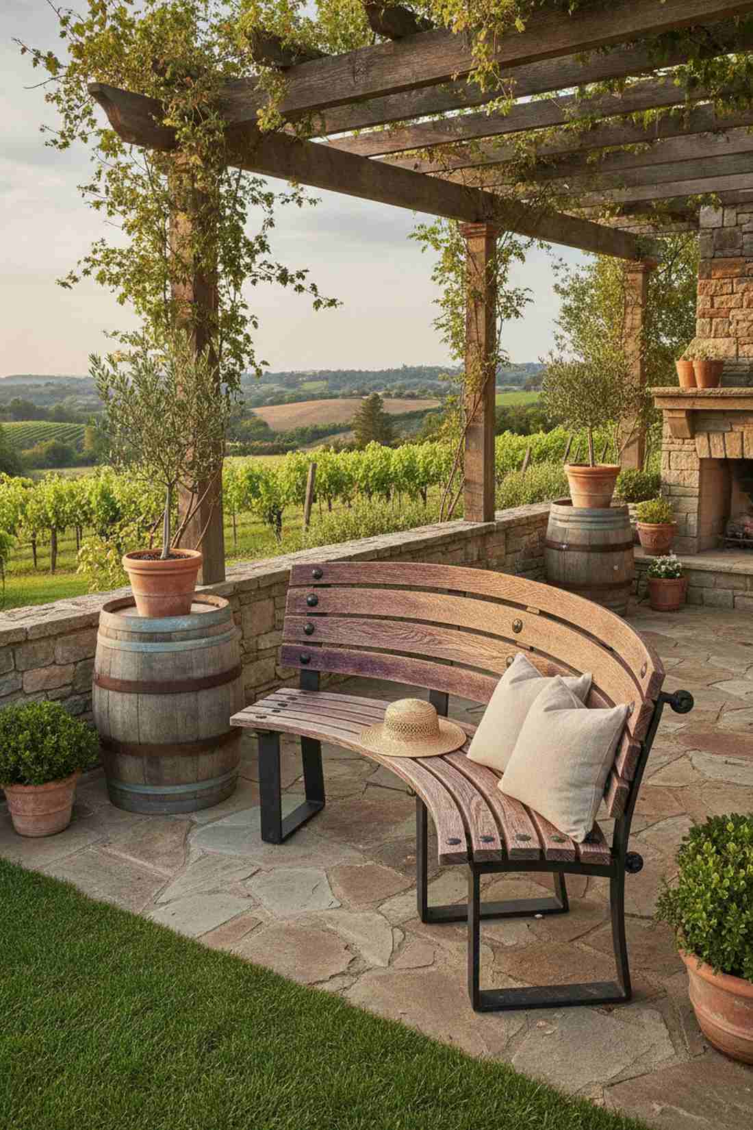 reclaimed wine barrel staves